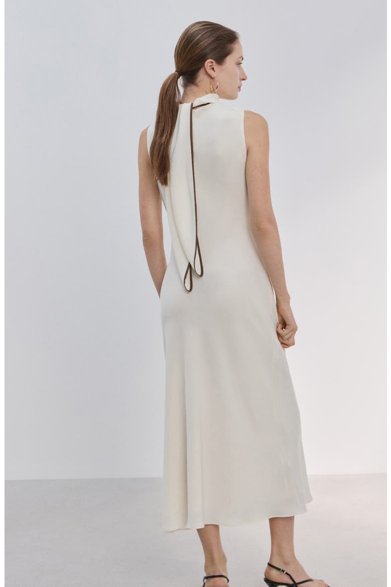 Vestido Tie Back Sleeveless Midi Dress, Alternate, color, VANILLA