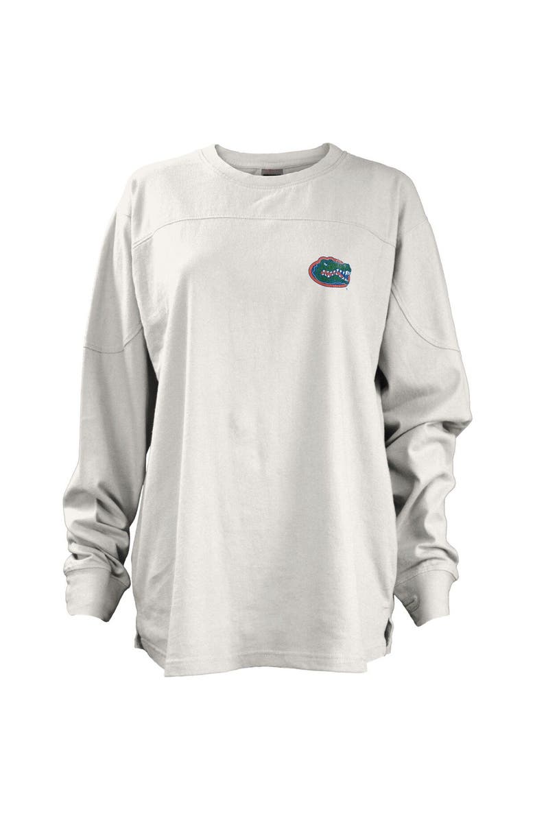 PRESSBOX Women's Pressbox White Florida Gators Pennant Stack Oversized Long Sleeve T-Shirt, Alternate, color, 
