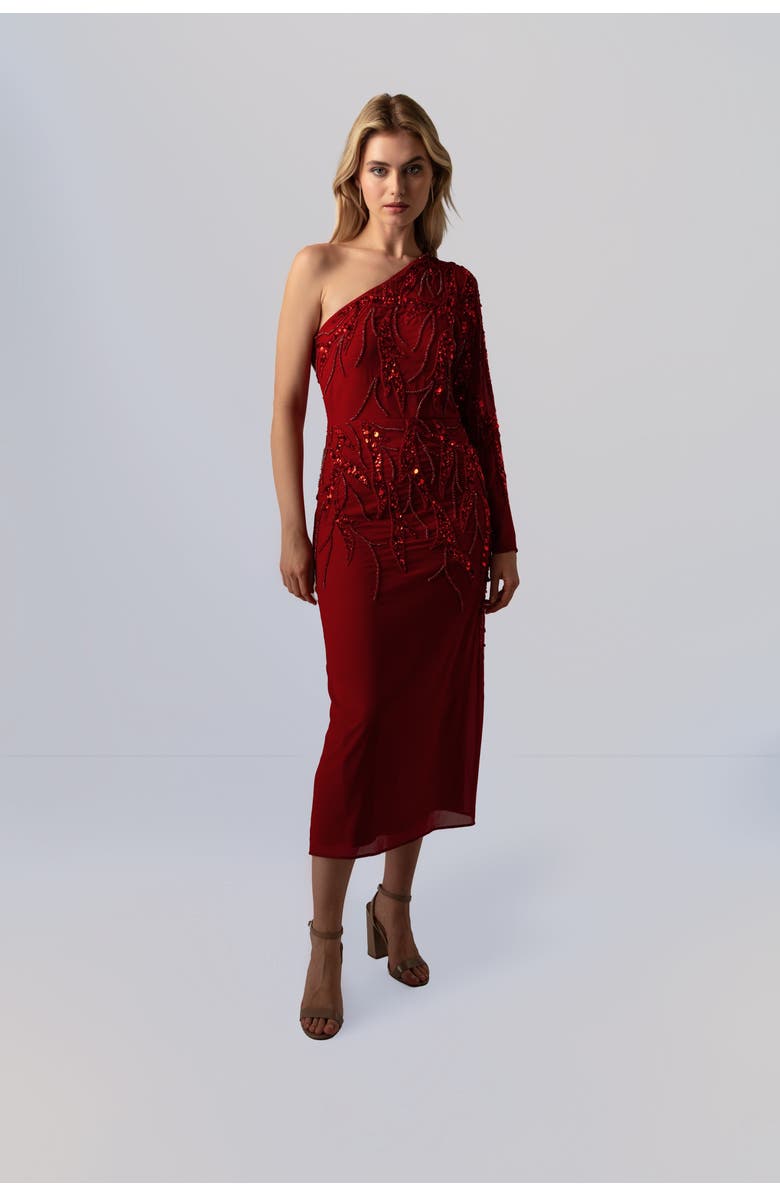 RAISHMA Elara Red Dress, Main, color, Red