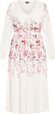 City Chic Keyla Floral Long Sleeve Maxi Dress