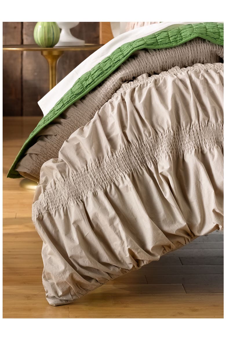 Smocked Duvet Cover, Main, color, RED CLAY