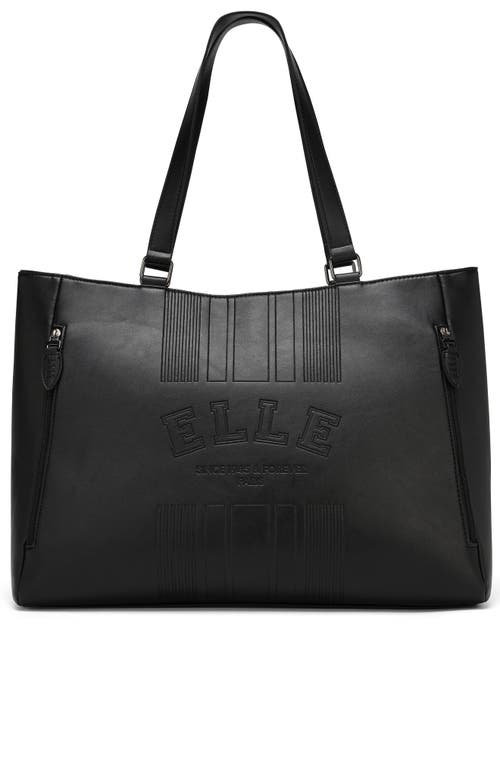 Elle Roamer 24l Vegan Leather Weekender Tote Bag In Black