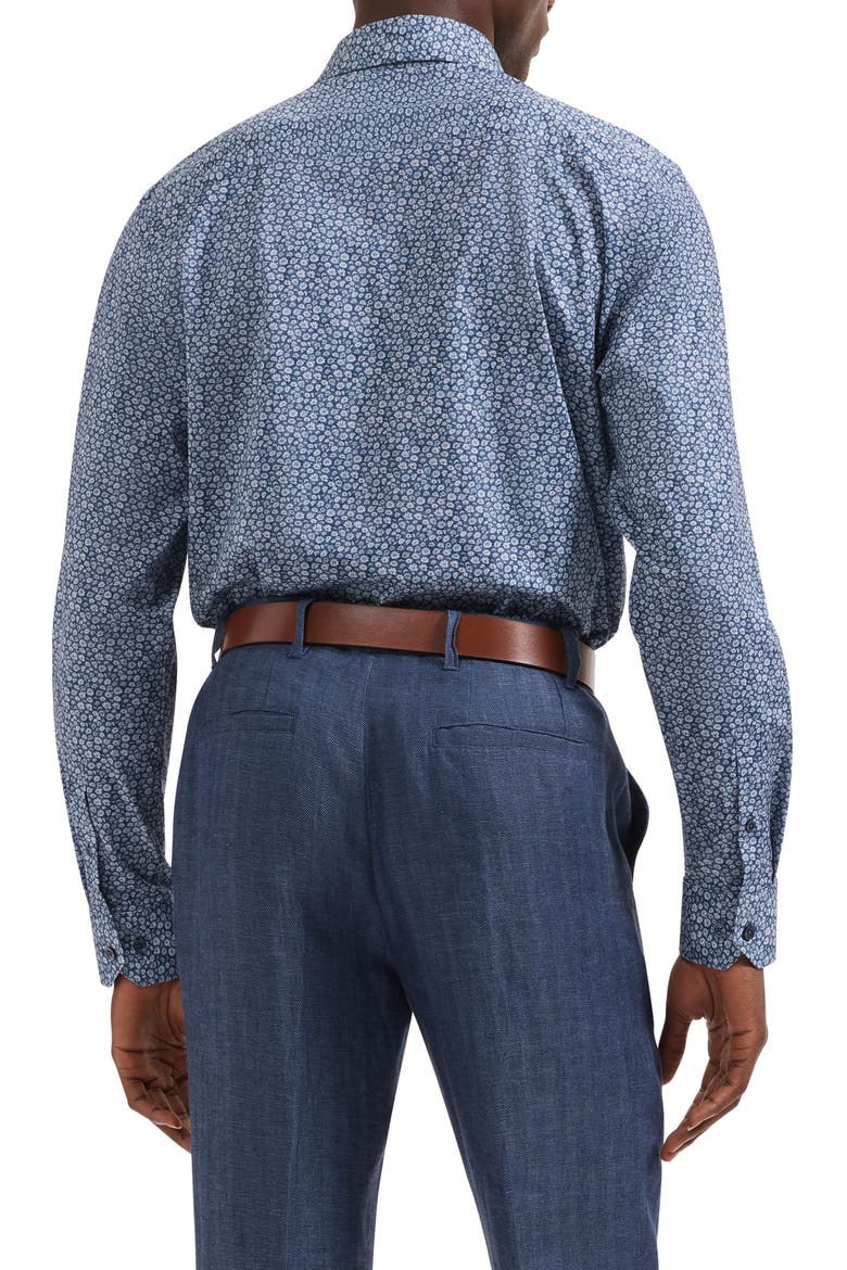 James OoohCotton® Daisy Print Button-Up Shirt, Alternate, color, NAVY