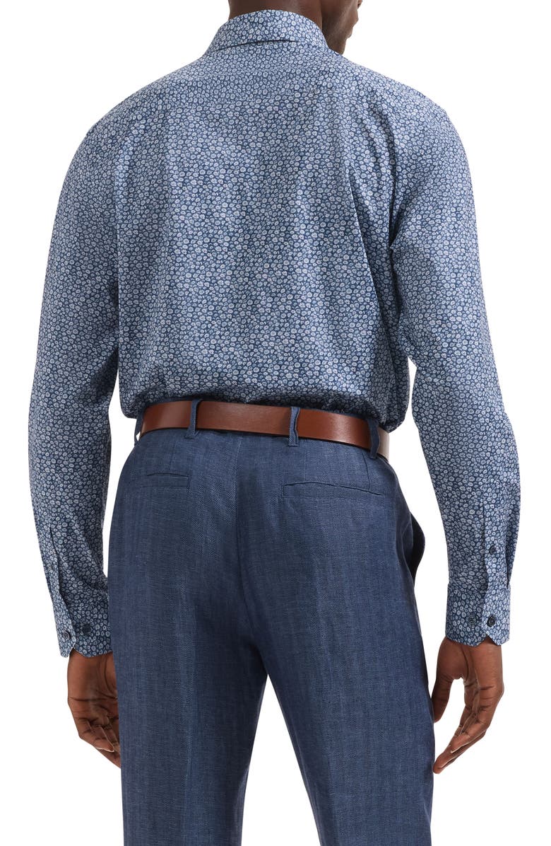 Bugatchi James OoohCotton<sup>®</sup> Daisy Print Button-Up Shirt, Alternate, color, Navy
