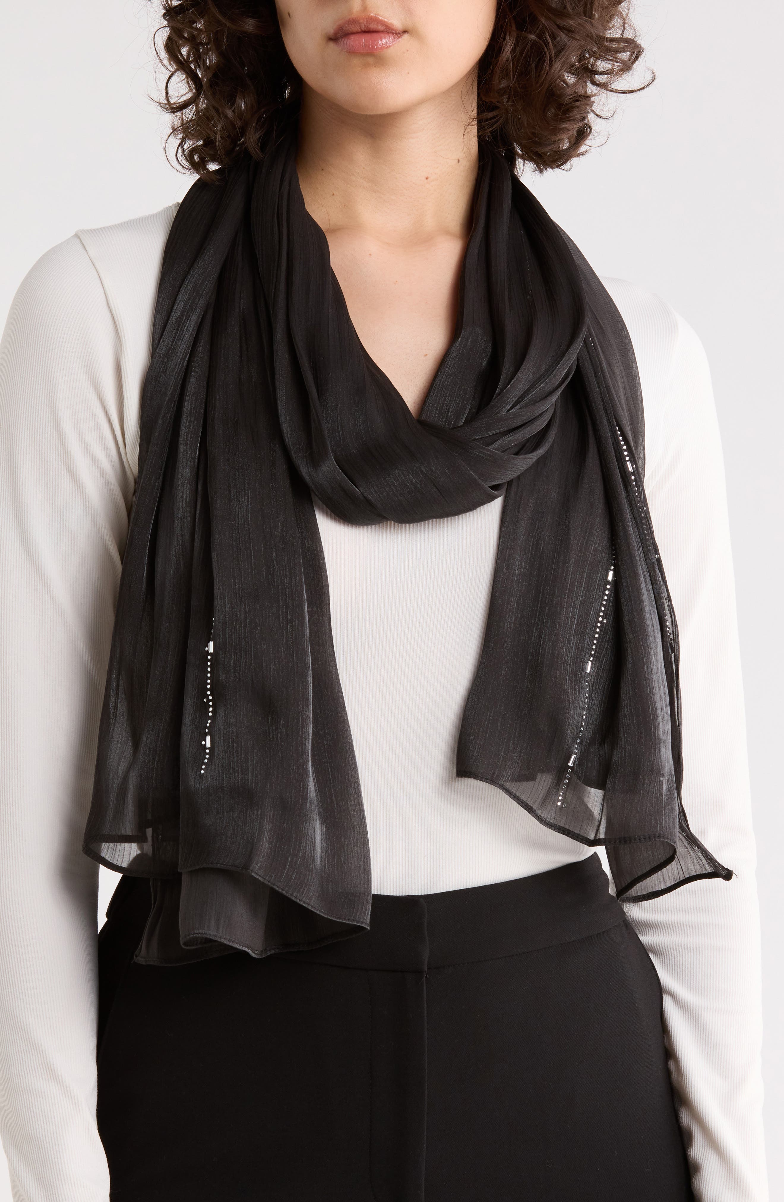 Steve Madden Embellished Oblong Scarf