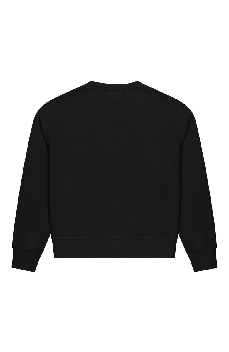 Dalix Butterfly Relaxed Fleece Crewneck Sweatshirt, Alternate, color, Black