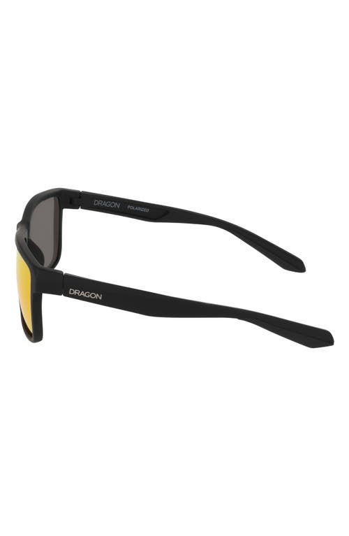 Dragon 58mm Rectangular Sunglasses In Matte Black/red Mirror