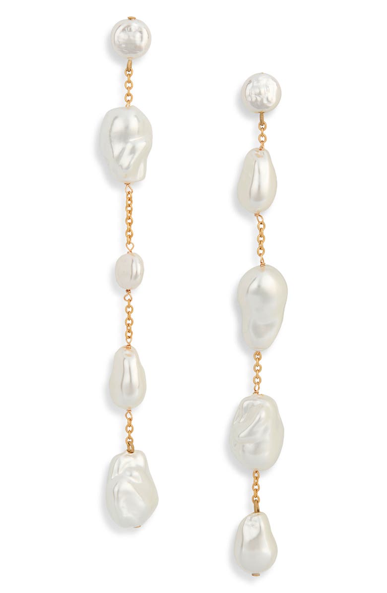 Cult Gaia Vana Faux Pearl Drop Earrings, Main, color, Pearl