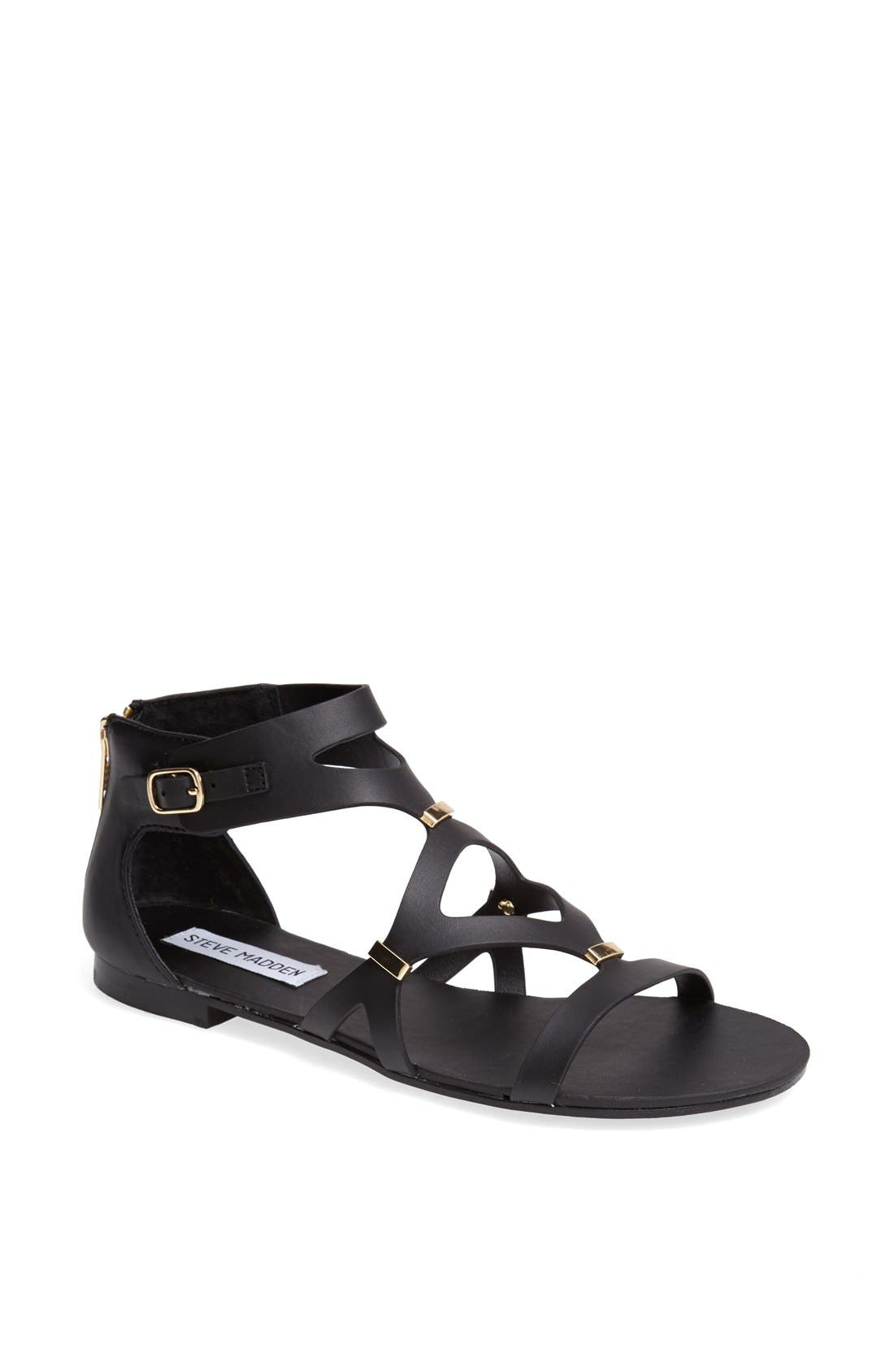 'Comma' Sandal, Main, color, BLACK