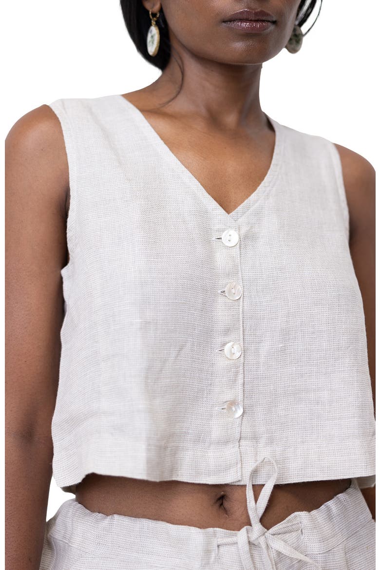 Cropped vest shirt, Alternate, color, Off-white
