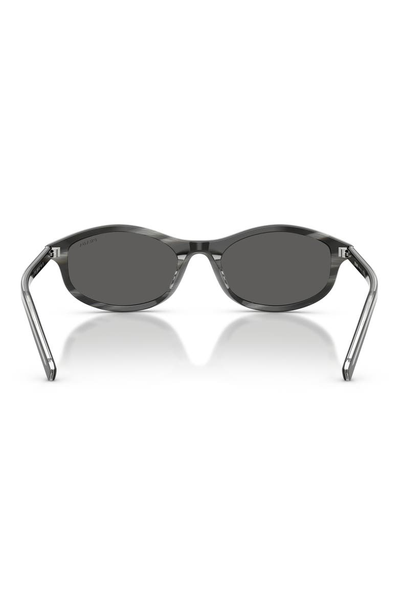PR D17S 52mm Oval Sunglasses, Alternate, color, BLACK / DARK GREY