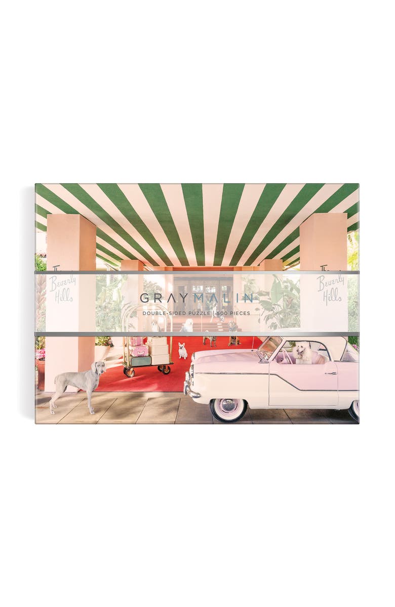 galison Gray Malin Dogs at The Beverly Hills Hotel 500-Piece Double-Sided Puzzle, Main, color,