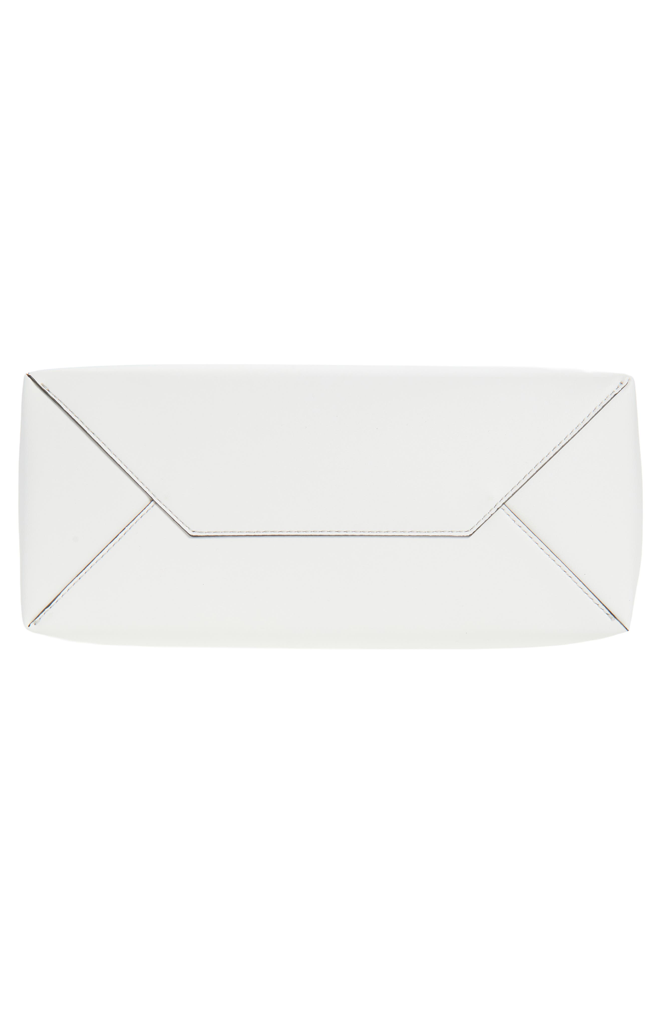 Moschino Logo Leather Shopper Tote, Alternate, color, 100 White