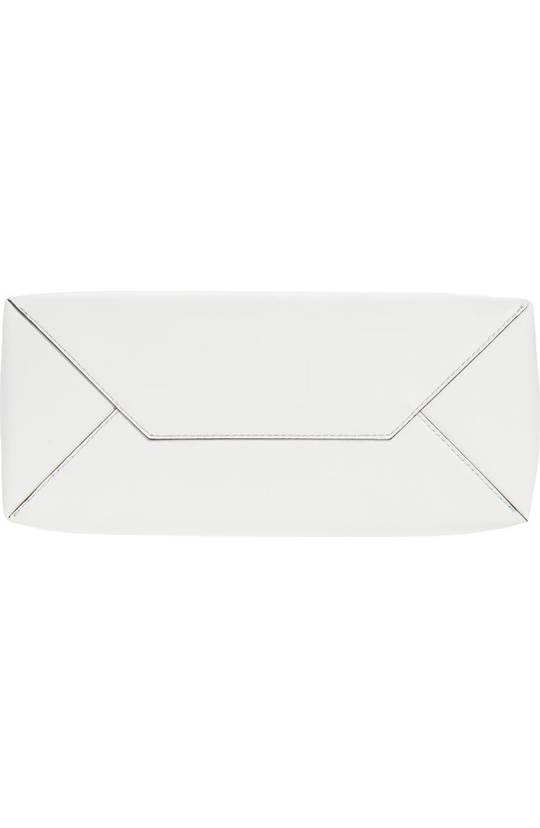 Moschino Logo Leather Shopper Tote, Alternate, color, 100 White