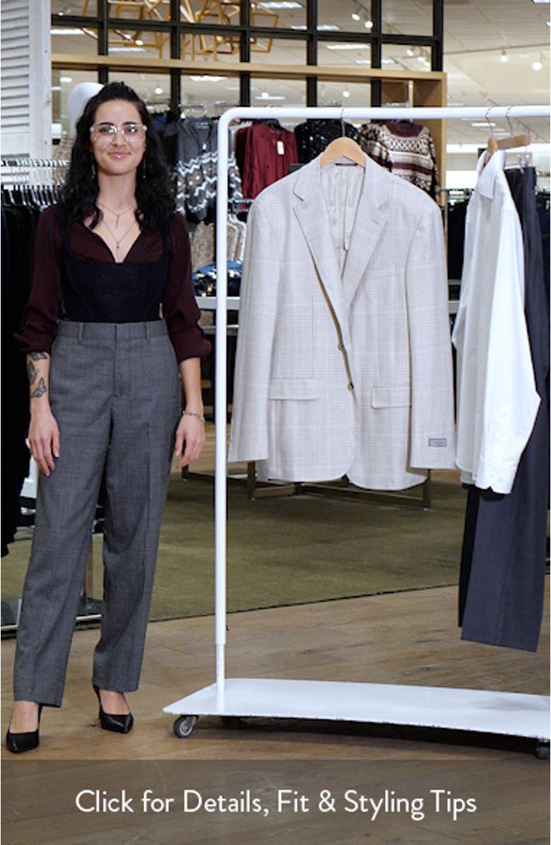 Kei Trim Fit Tan Plaid Wool & Silk Sport Coat, sales video thumbnail