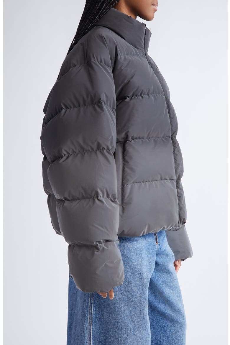 Reflective Gradient Puffer Jacket, Alternate, color, SILVER/ BLACK
