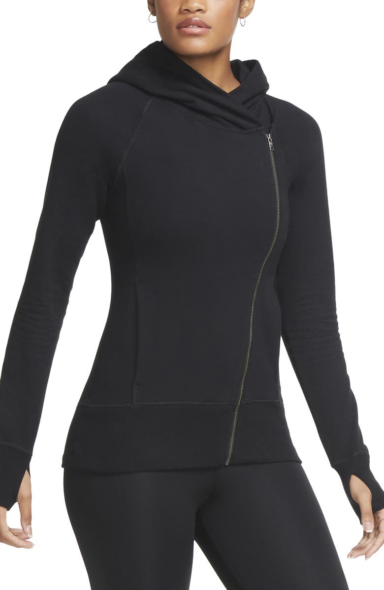 Nike Yoga Statement Essential Fitted Full-Zip Hoodie, Main, color, 