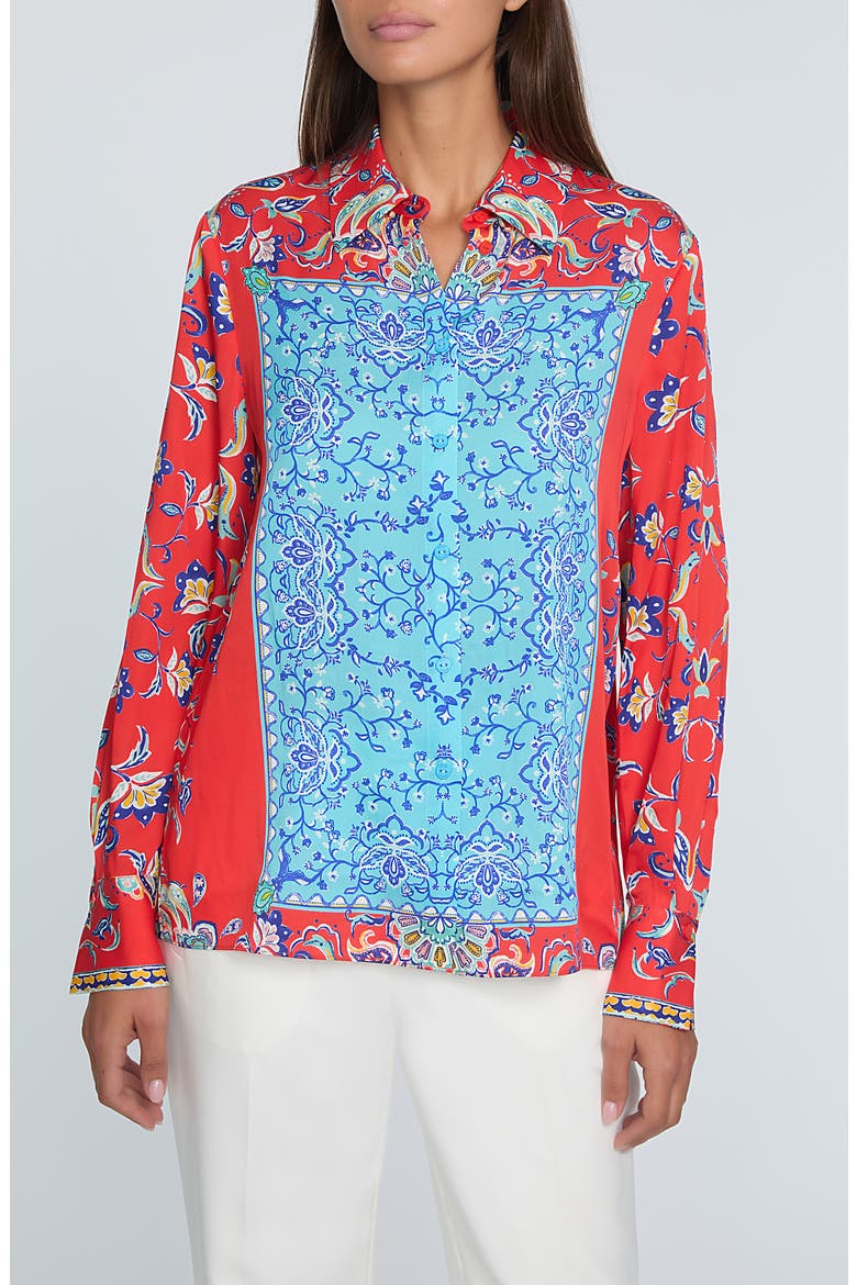 The Haven Isle of Capri Stretch Silk Shirt, Main, color, ISLE OF CAPRI PRINT