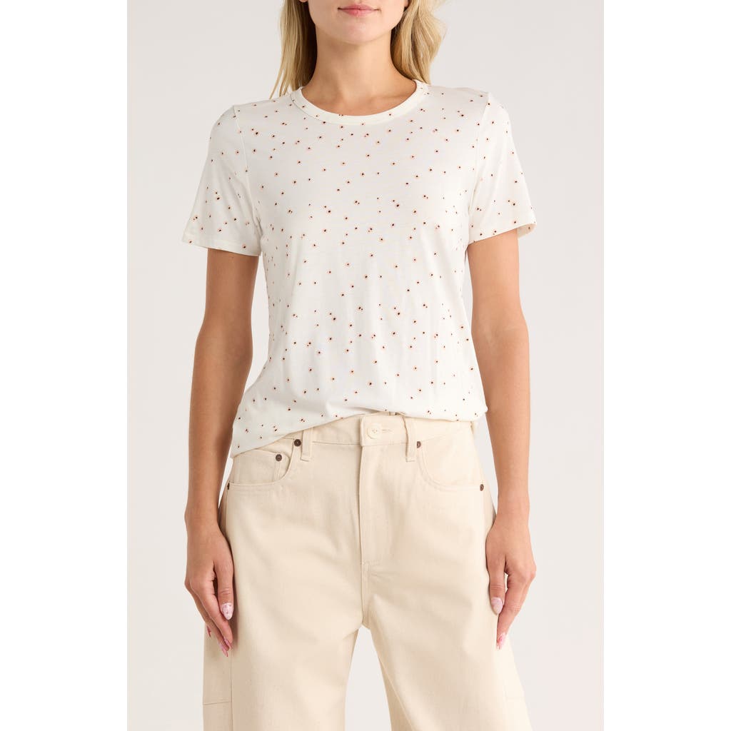 Rag & Bone Poppy Floral Crewneck T-shirt In White