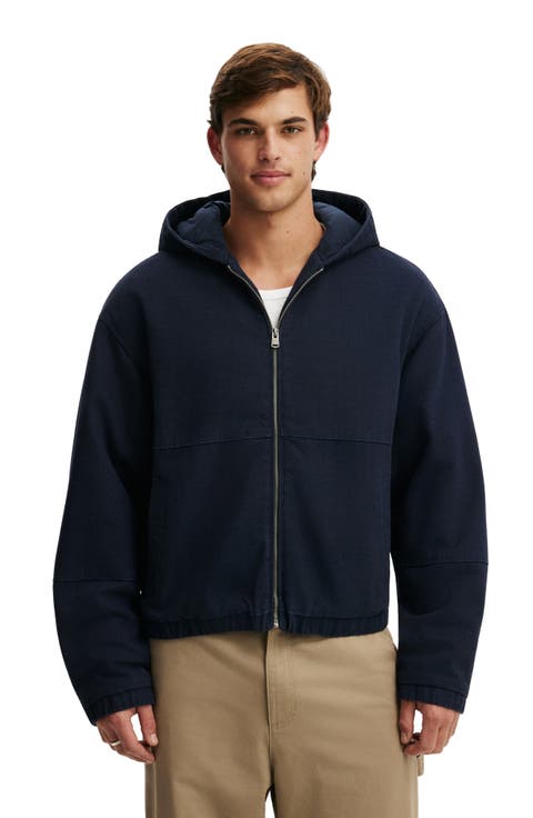 Men's Cropped Hooded Bomber