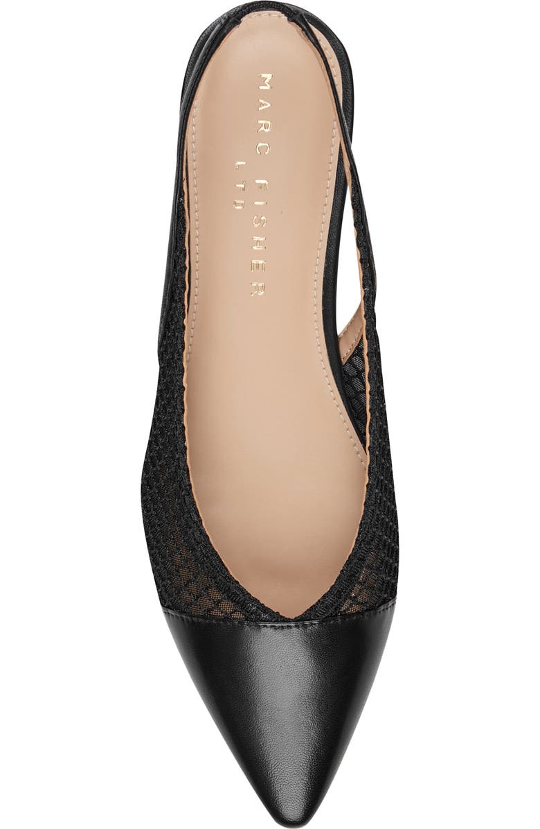 Marc Fisher LTD Davin Pointed Toe Slingback Flat, Alternate, color, Black