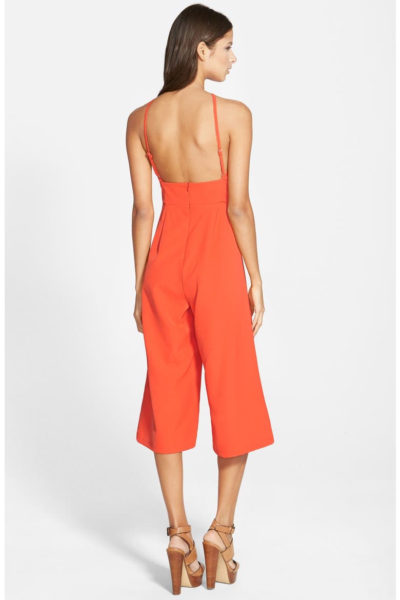 Keyhole Culotte Jumpsuit, Alternate, color, ORANGE