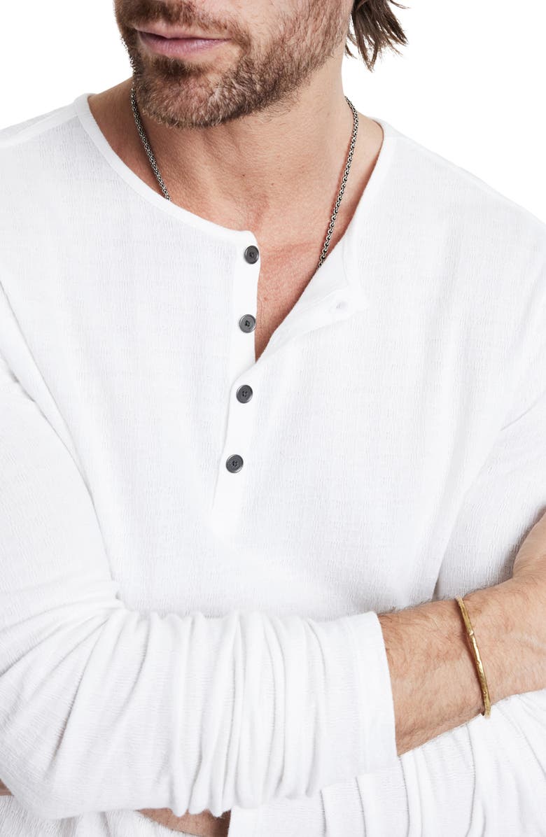 John Varvatos Walden Long Sleeve Cotton Henley, Alternate, color, White