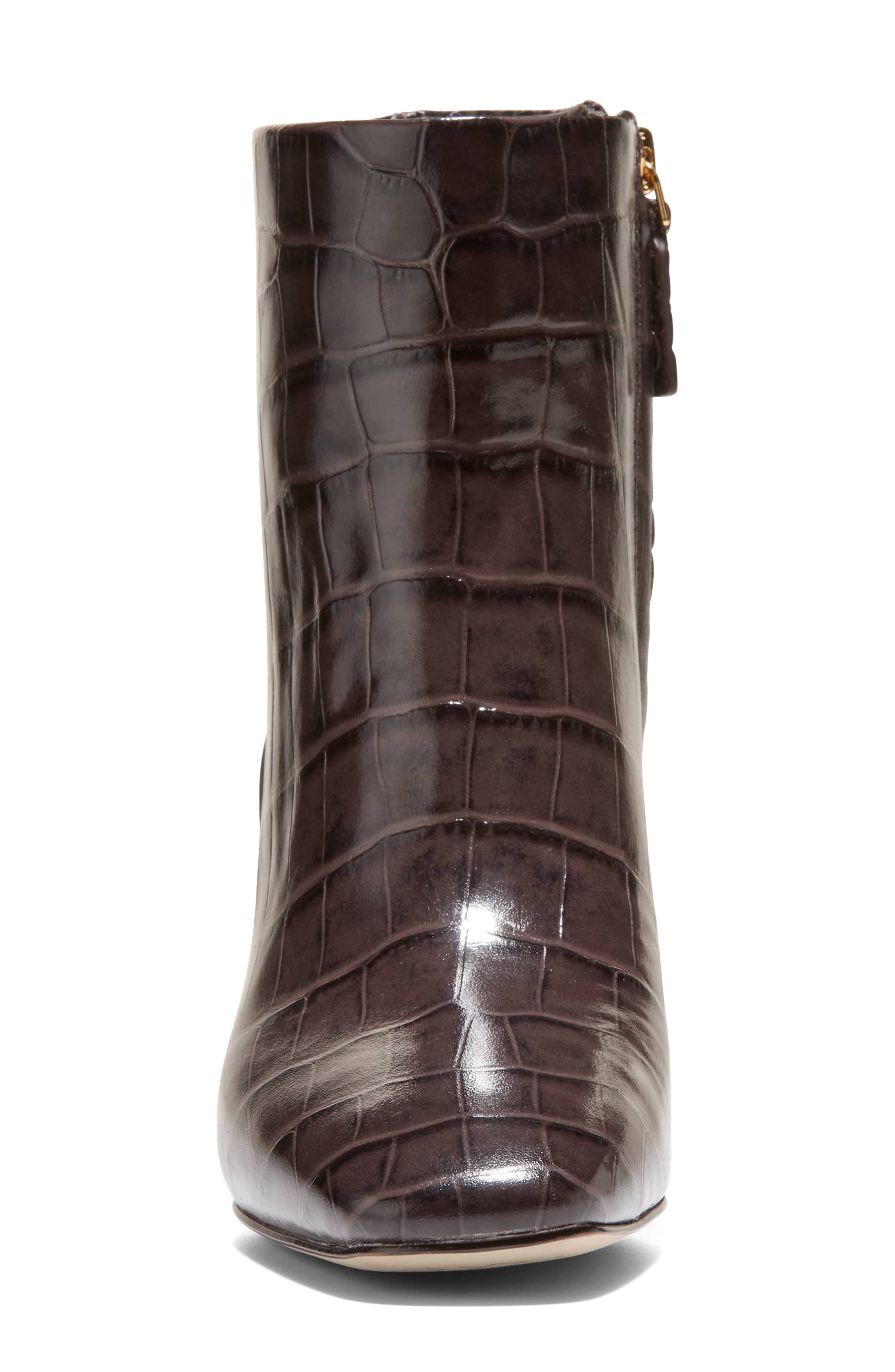 Cole Haan Gemma Bootie, Alternate, color, Dark Chocolate Croc Print Lt