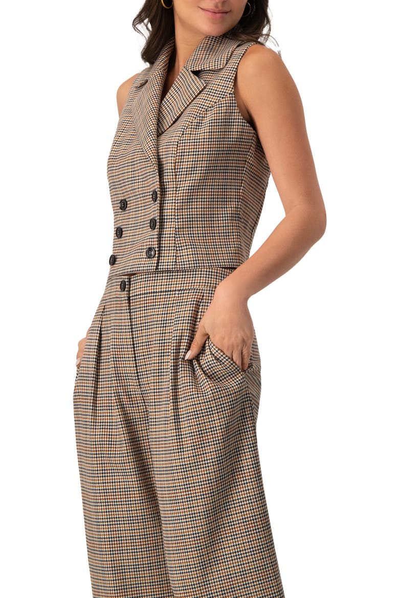 Short Double-Breasted Vest, Alternate, color, Multicolor