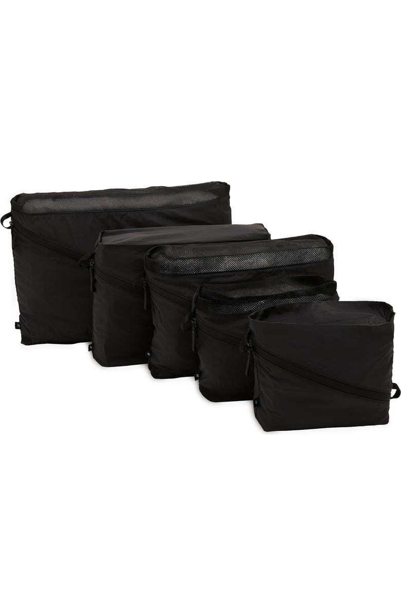 LOJEL ORDO 5-Piece Travel Packing Organizer Set for Suitcases, Alternate, color, Black