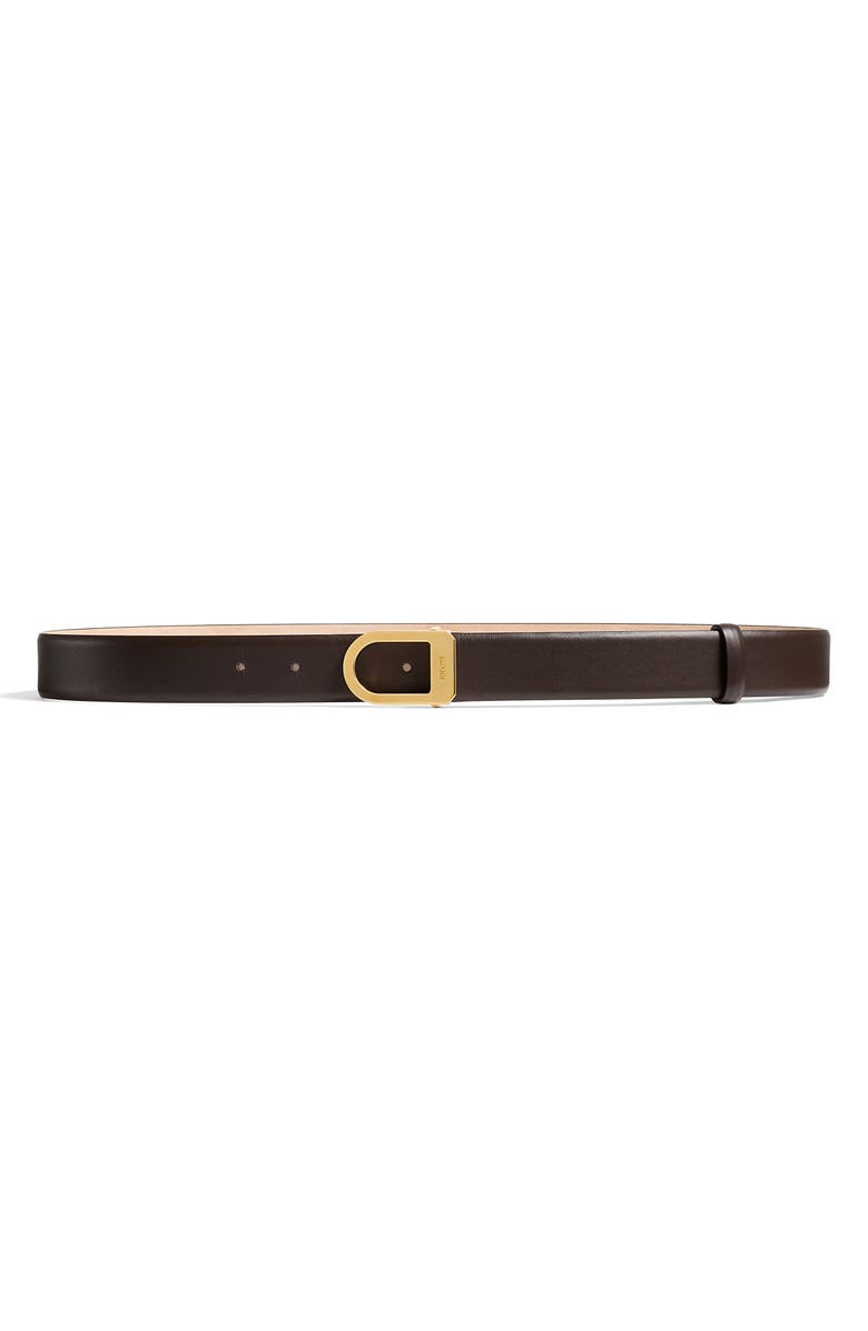 Khaite Saddle Leather Belt, Main, color, Dark Brown