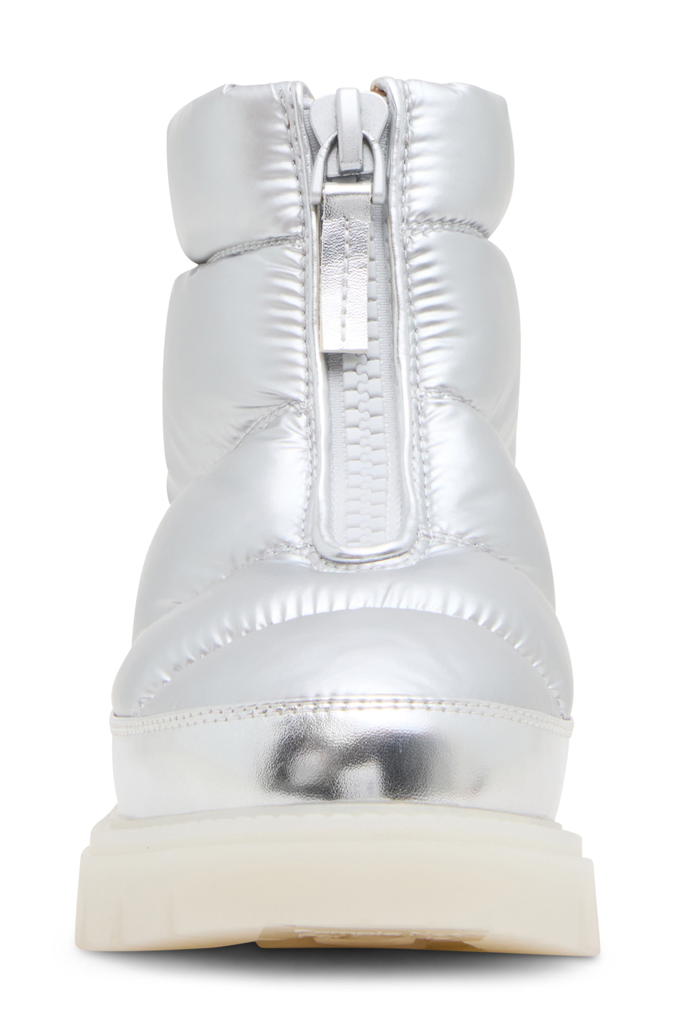 Kenna Waterproof Puffer Boot, Alternate, color, SILVER NYLON