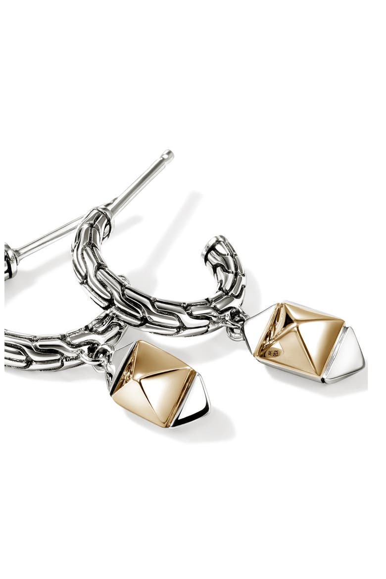 Icon Stud Hoop Earrings, Alternate, color, SILVER AND GOLD