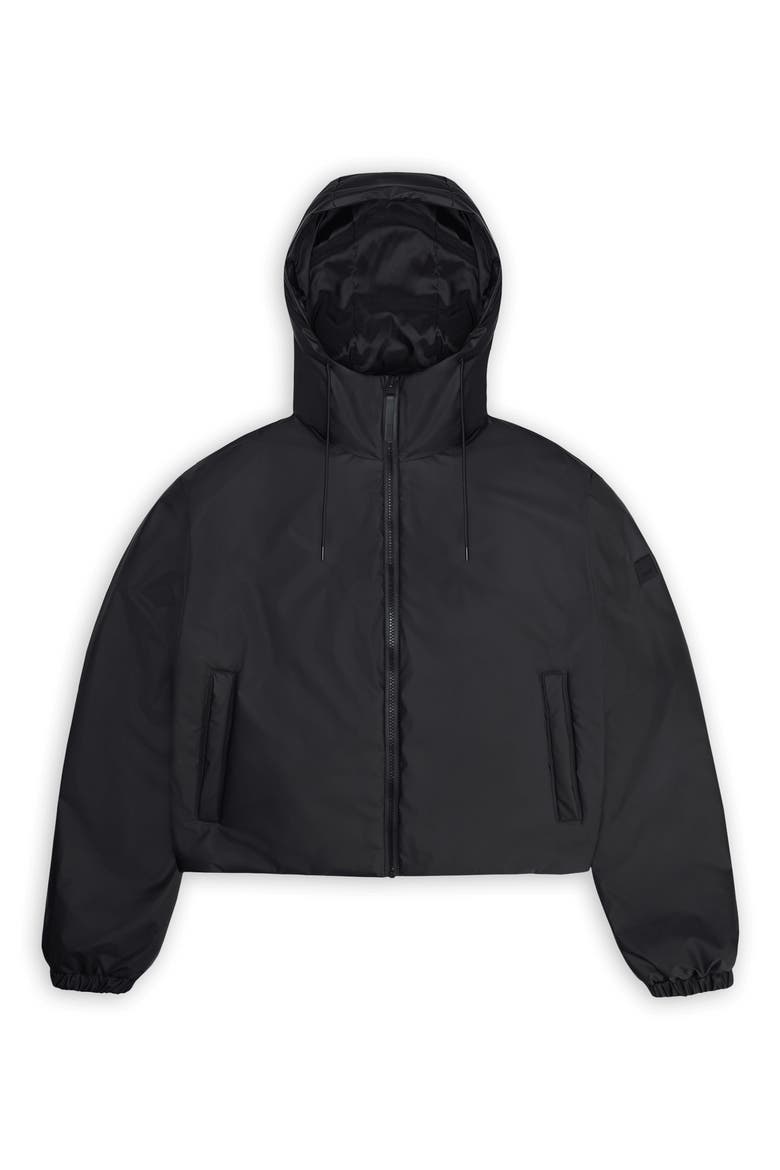 Lohja Water Resistant Insulated Rain Jacket, Alternate, color, BLACK