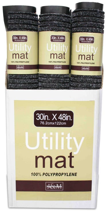 Charcoal Ribbed Walk Off Utility Mat
