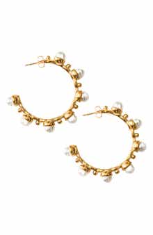 MacRae & Co. Nicole Faux Pearl Hoop Earrings
