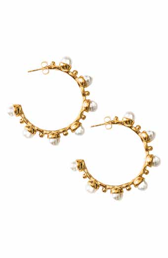 MacRae & Co. Nicole Faux Pearl Hoop Earrings