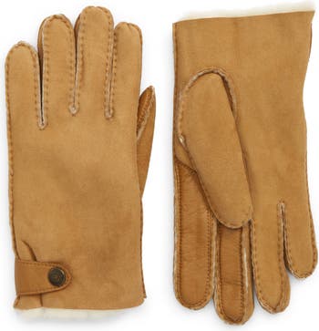 UGG authentic leather winter gloves with faux wool buy lining