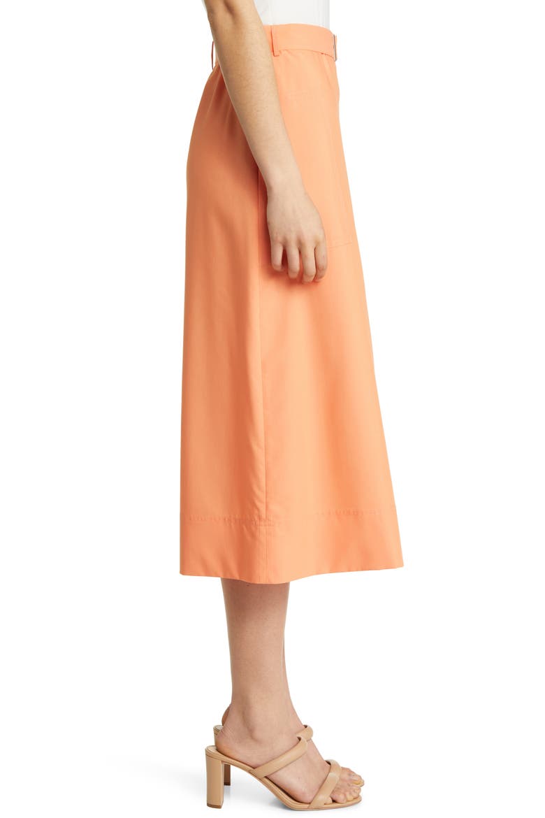 Belted Patch Pocket A-Line Midi Skirt, Alternate, color, CITRUS BLOSSOM