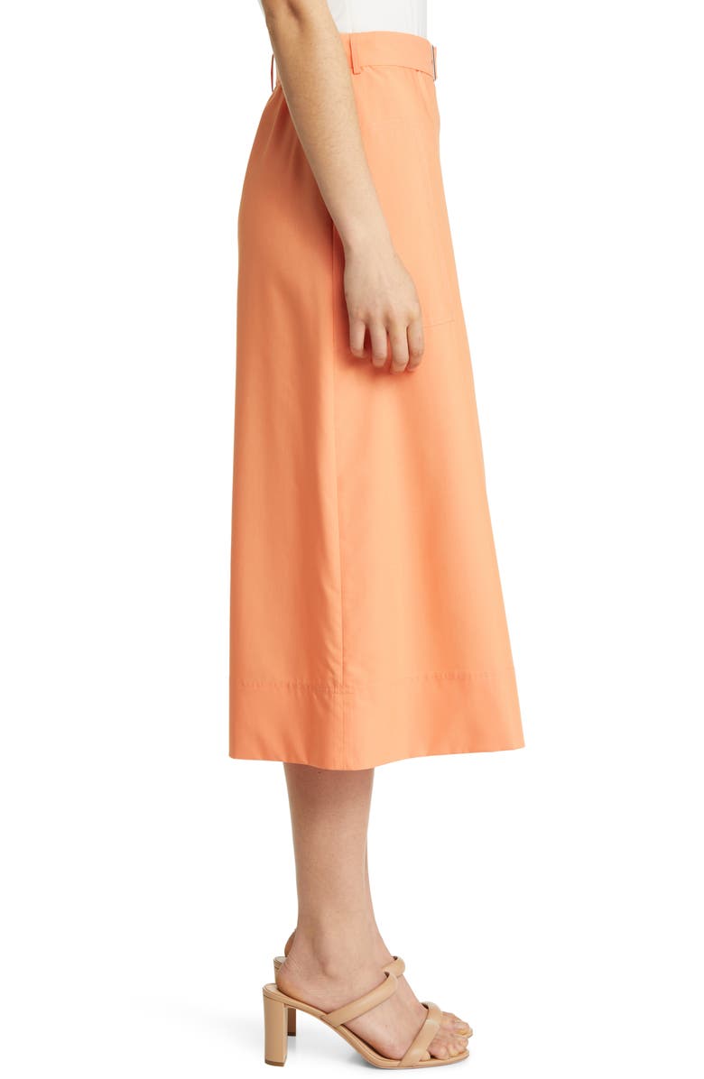 Misook Belted Patch Pocket A-Line Midi Skirt, Alternate, color,