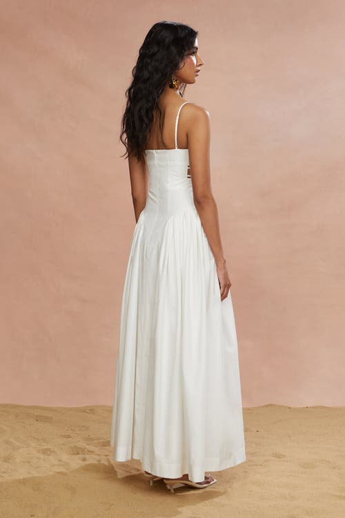 Amur Aliza Midi Poplin Dress In White