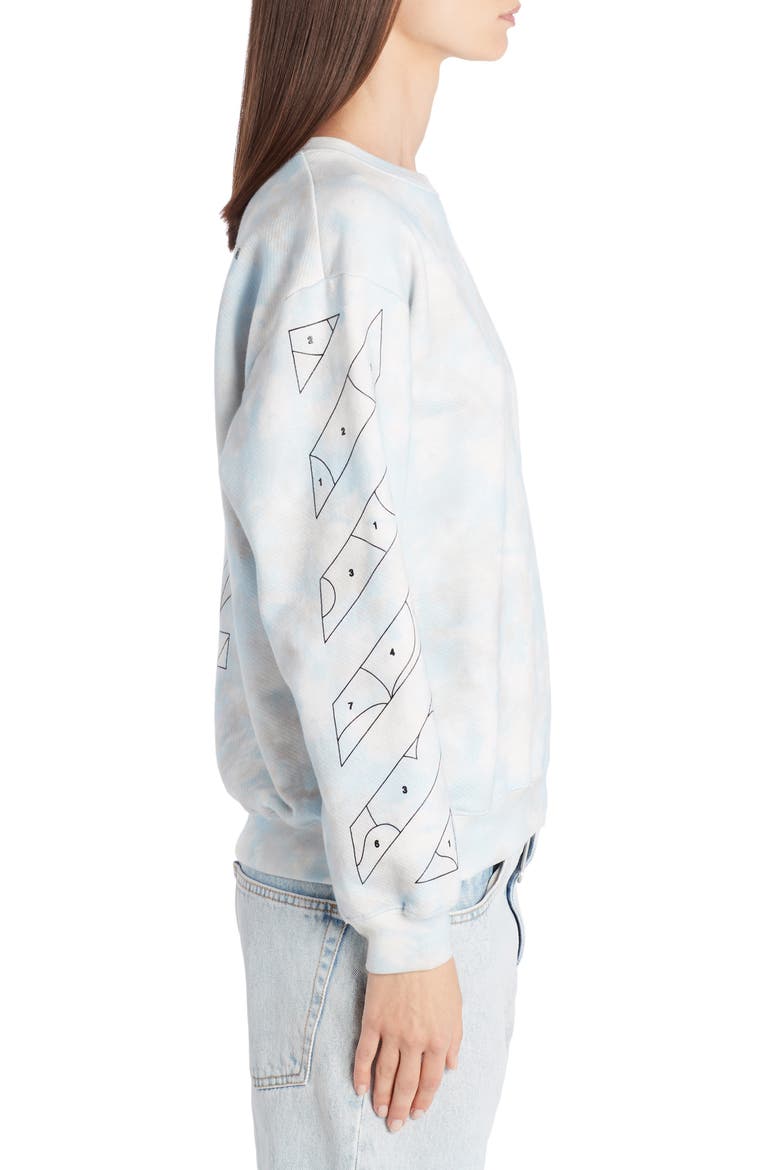 Color By Numbers Tie Dye Sweatshirt, Alternate, color, LIGHT BLUE BLACK