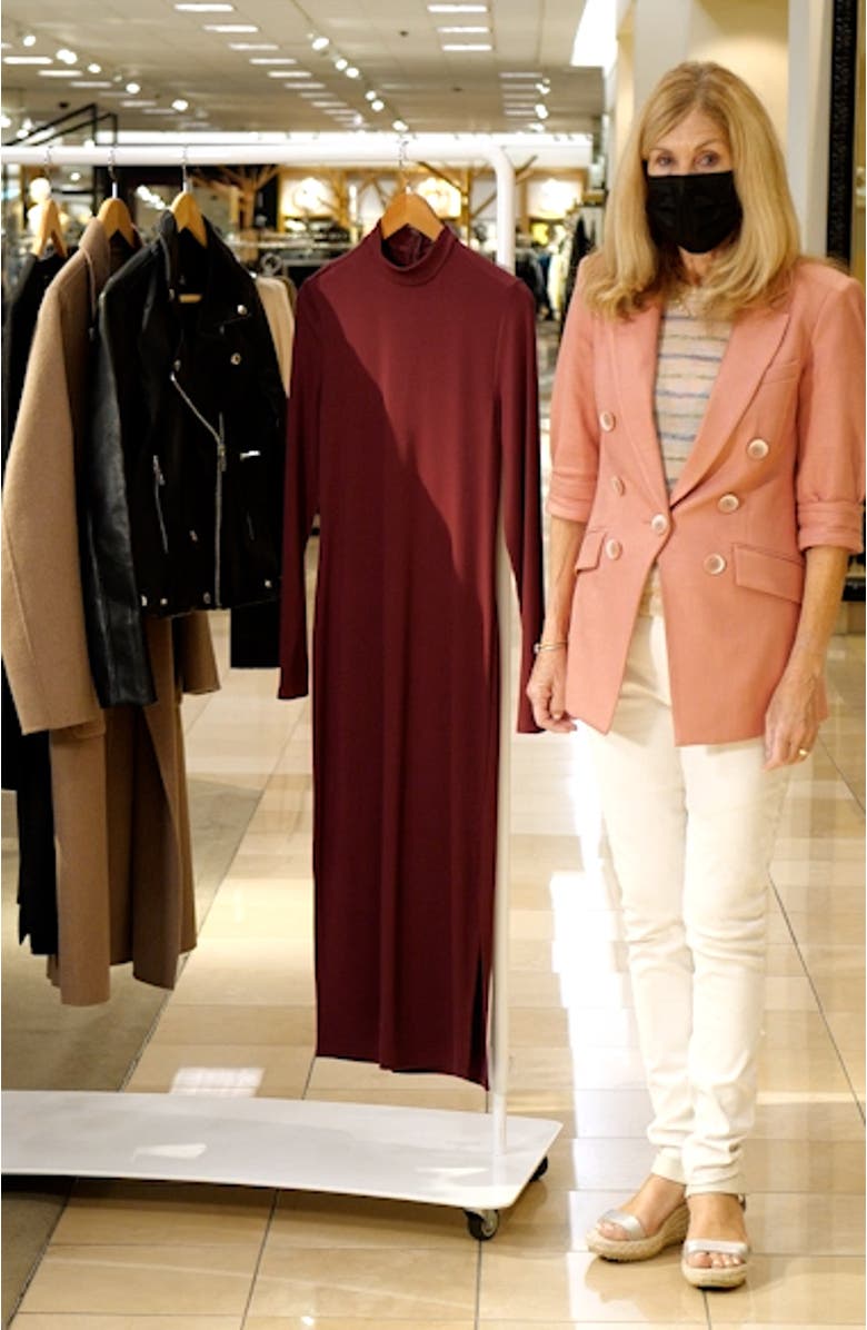 Mock Neck Long Sleeve Dress, sales video thumbnail