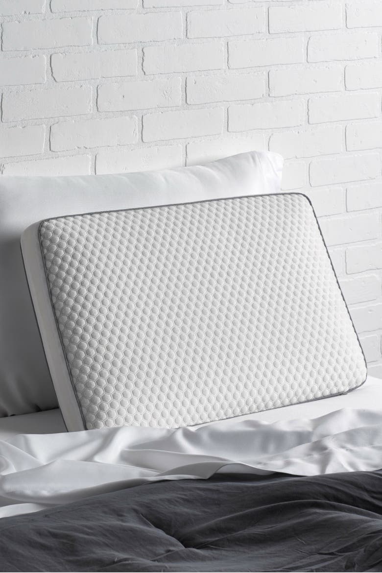 Memory Foam Cooling Pillow, Alternate, color, WHITE