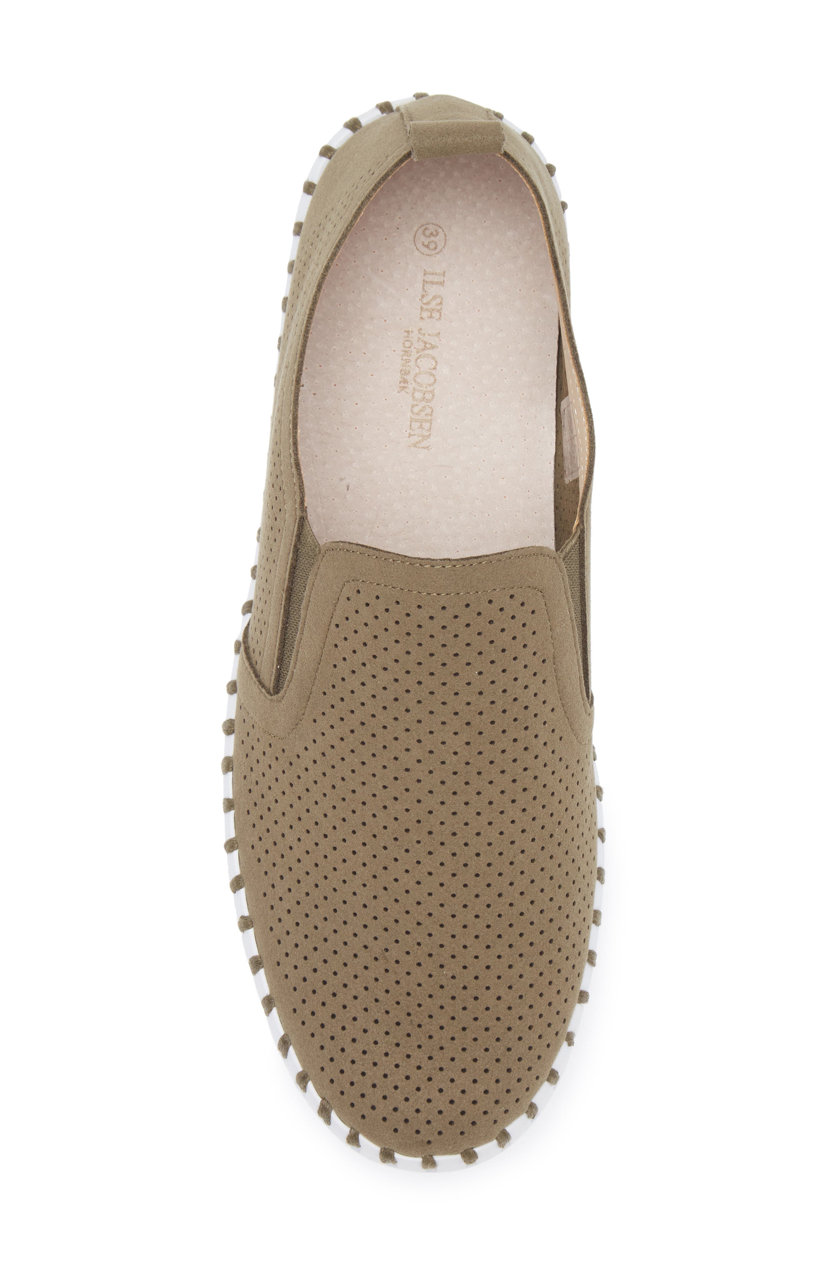 Ilse Jacobsen Tulipu Perforated Platform Sneaker, Alternate, color, Deep Olive