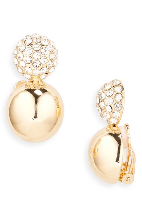Pavé Crystal Ball Clip-On Earrings