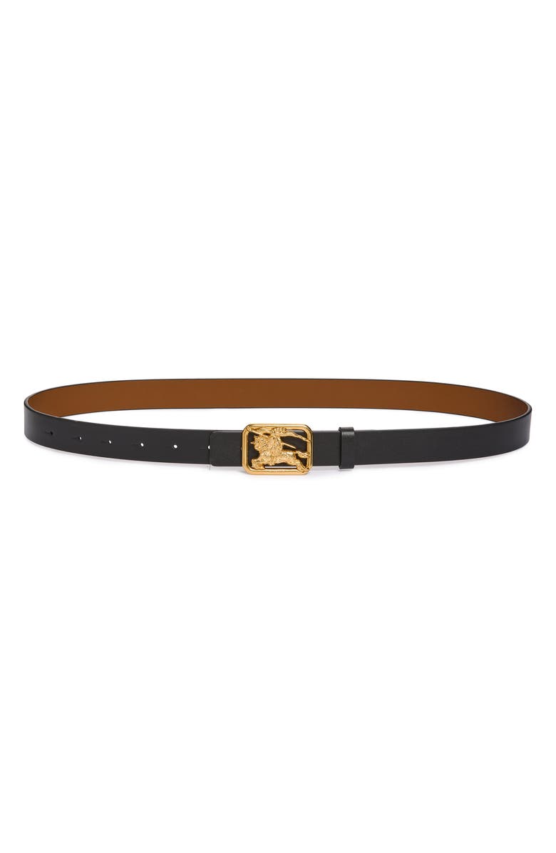 Burberry Rider Equestrian Knight Designer Reversible Leather Belt, Main, color, Black/ Hazel