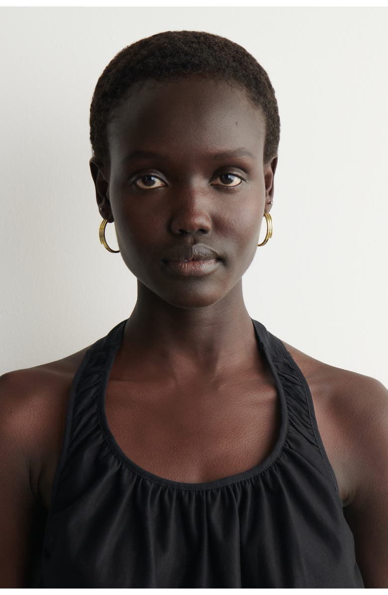 COS Stacked Hoop Earrings, Alternate, color, Gold