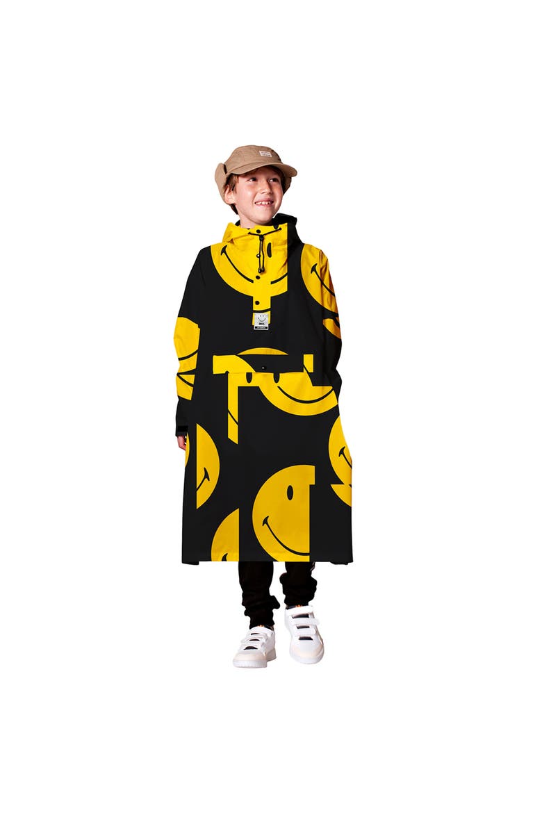 Kids Rain Poncho All Smiles x Smiley, Alternate, color, Yellow