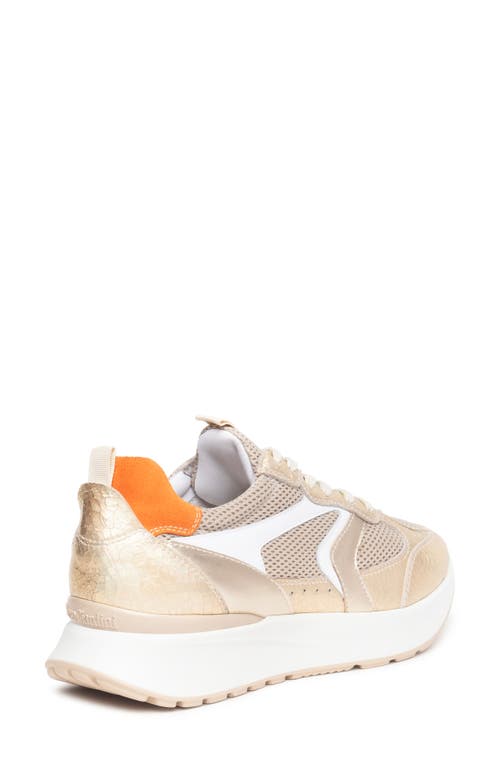 Nerogiardini Metallic Platform Sneaker In Gold/rust